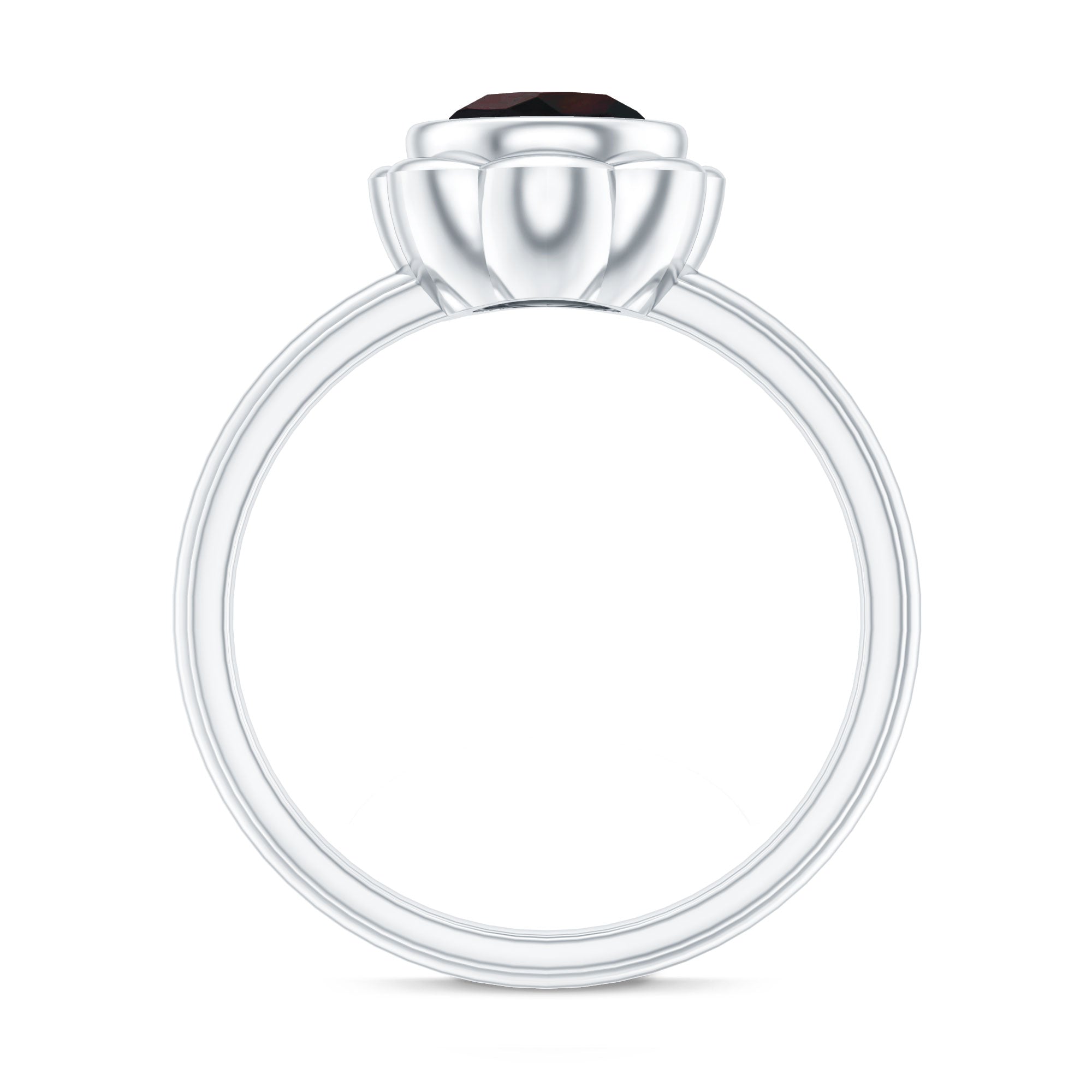 1.5 Carat Round Cut Black Opal Solitaire Engagement Ring in Bezel Setting