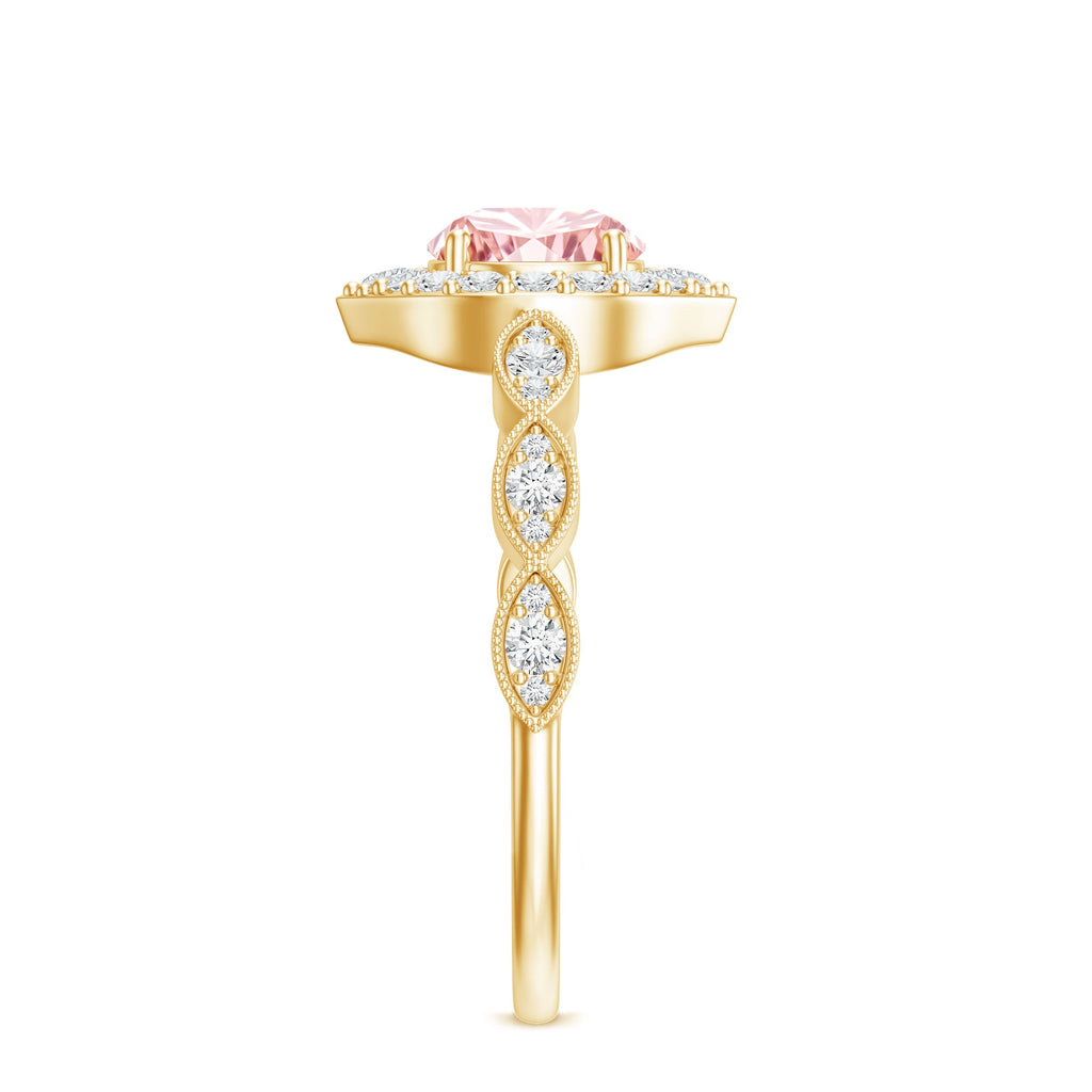 IGI Certified Lab Grown Pink White Diamond Designer Engagement Ring