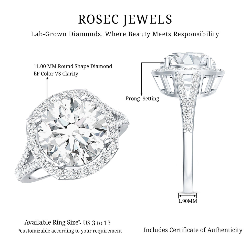 5 Carat Lab Grown Big Diamond Engagement Ring with IGI Certificate
