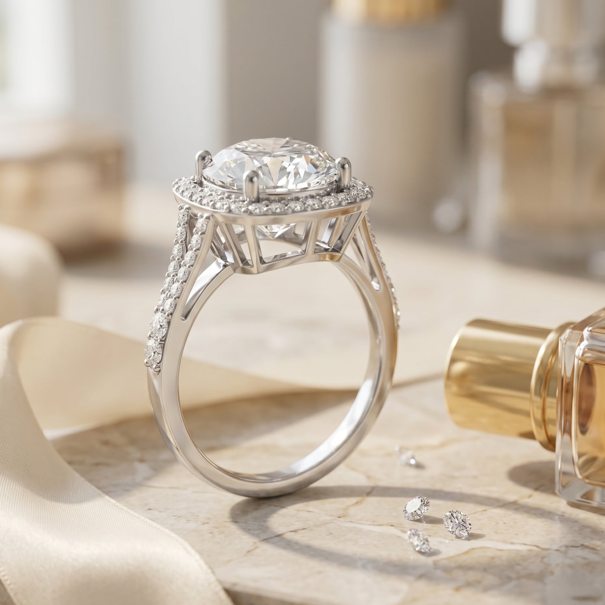 5 Carat Lab Grown Big Diamond Engagement Ring with IGI Certificate