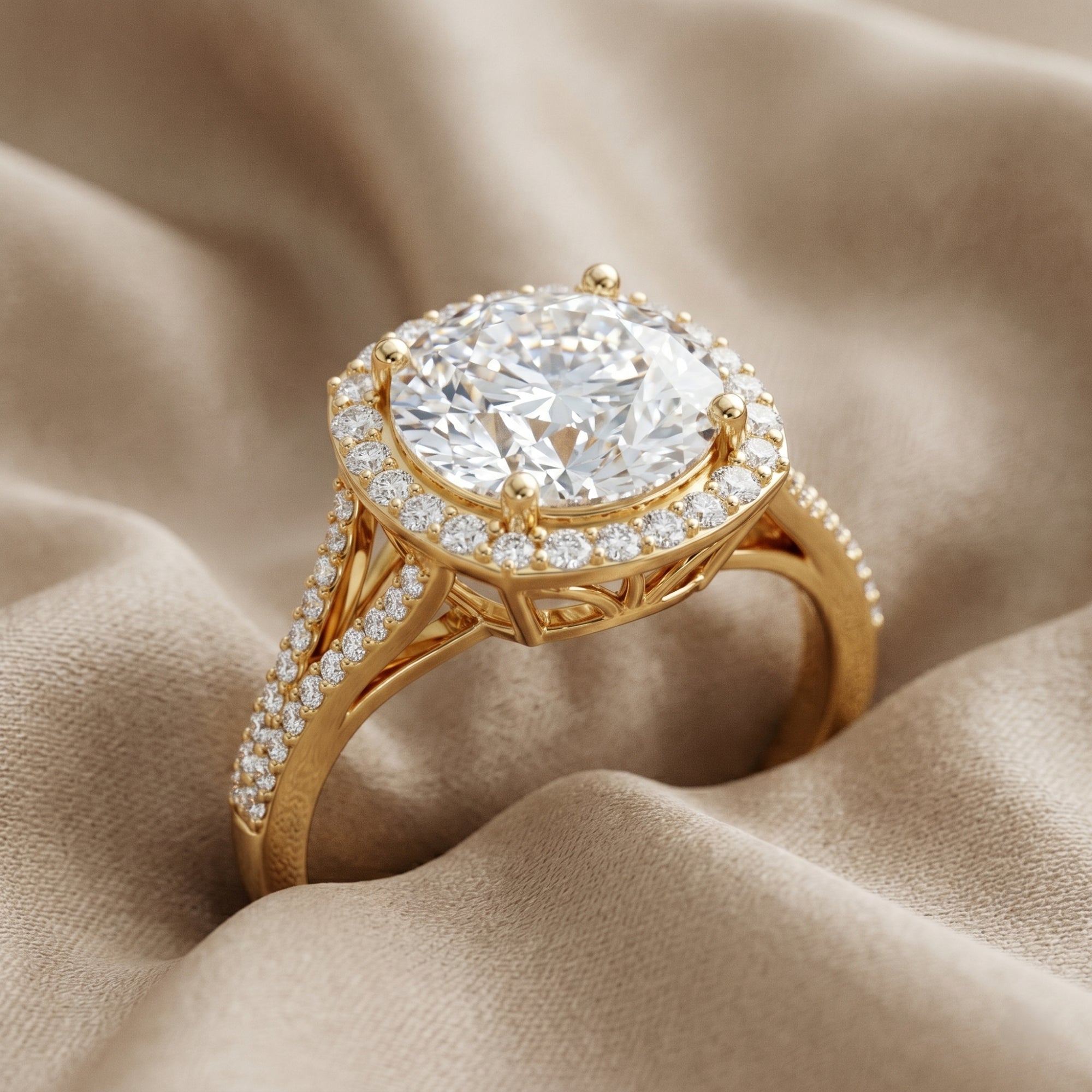 5 Carat Lab Grown Big Diamond Engagement Ring with IGI Certificate