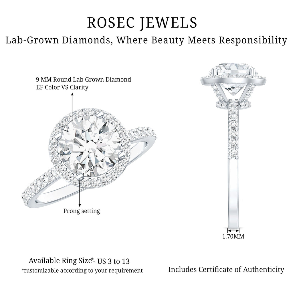 3 Carat IGI Certified Lab Grown Diamond Engagement Ring