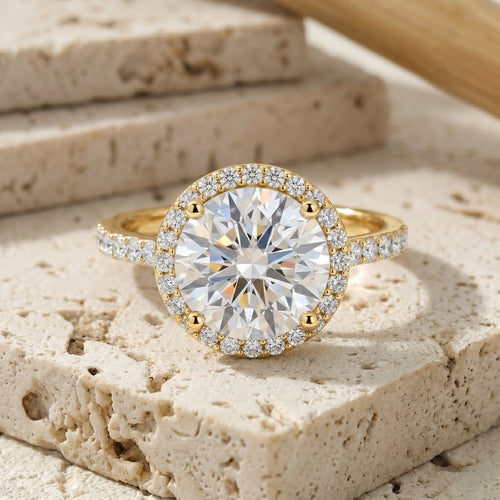5 Carat Round Lab Grown Diamond Engagement Ring with IGI Certified