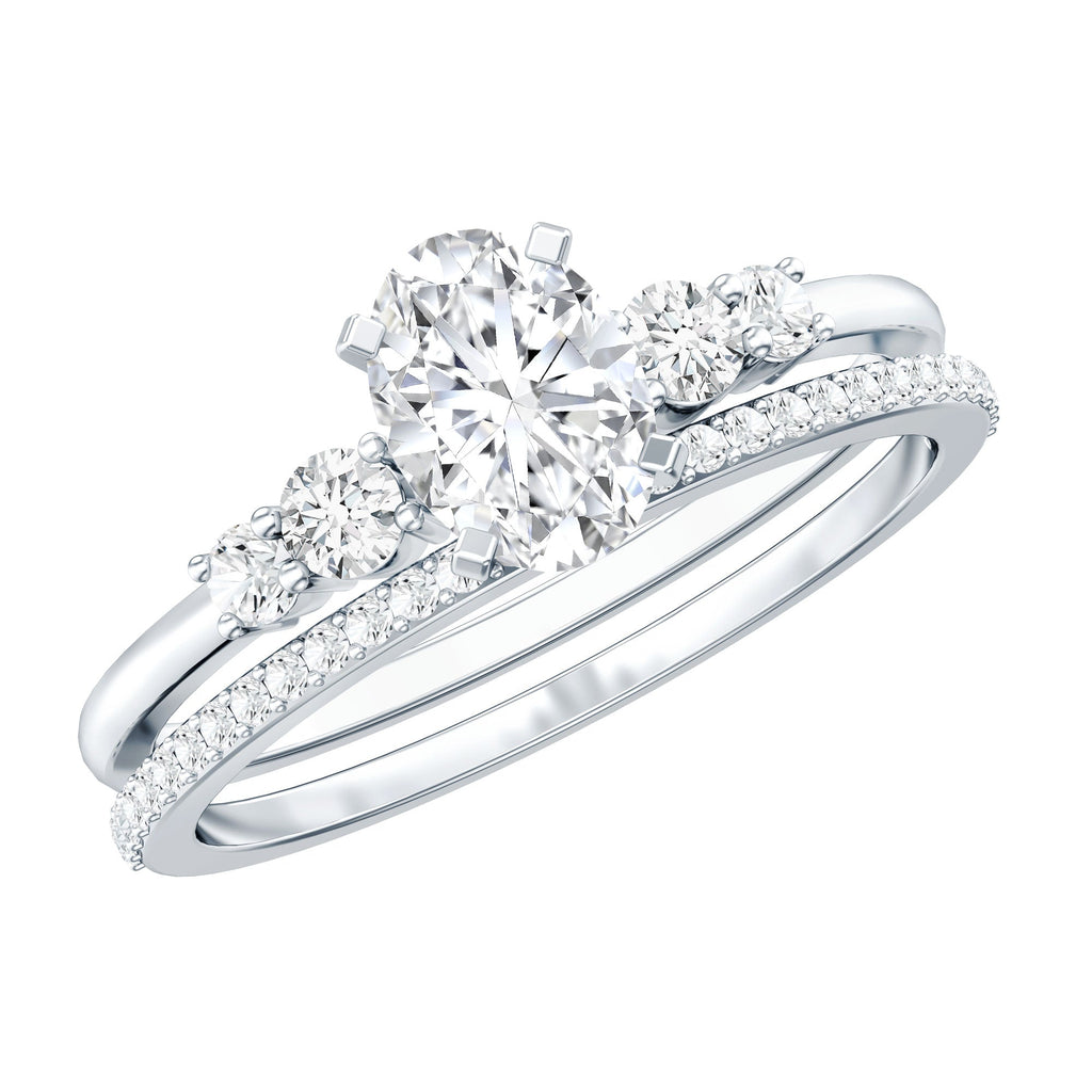 IGI Certified Lab Grown Diamond Engagement Ring with Wedding Band