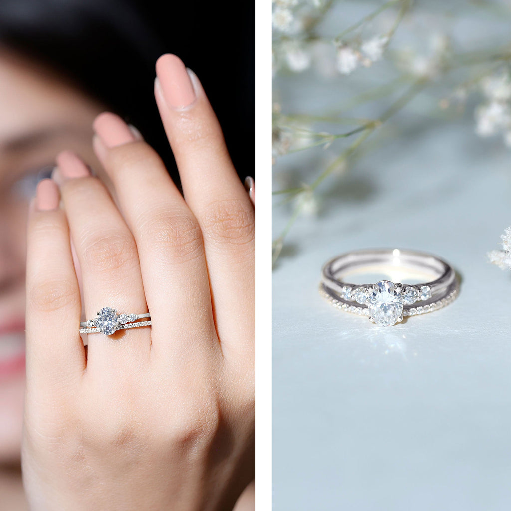 IGI Certified Lab Grown Diamond Engagement Ring with Wedding Band