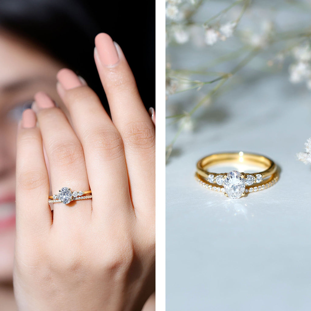 IGI Certified Lab Grown Diamond Engagement Ring with Wedding Band
