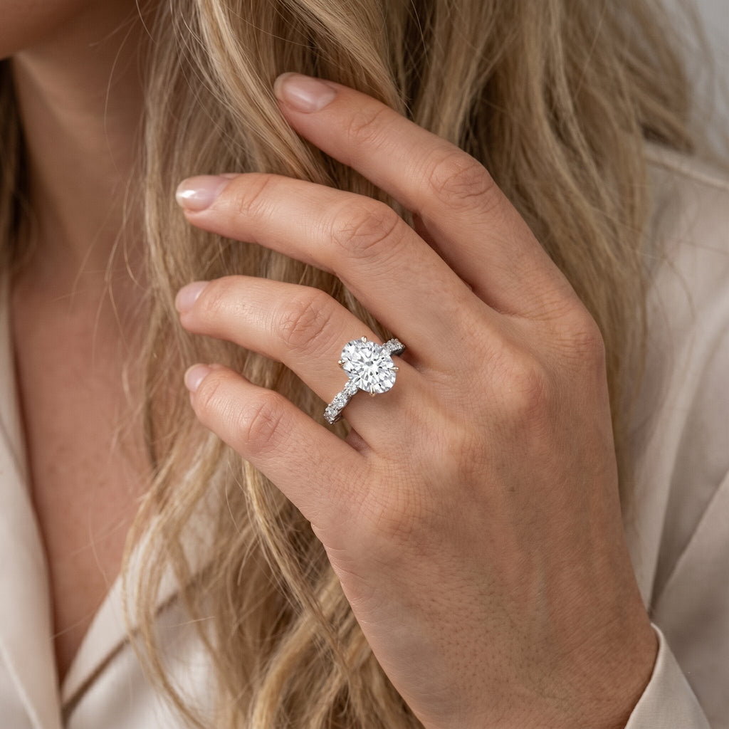 2 Carat Oval Lab Grown Diamond Engagement Ring with IGI Certificate
