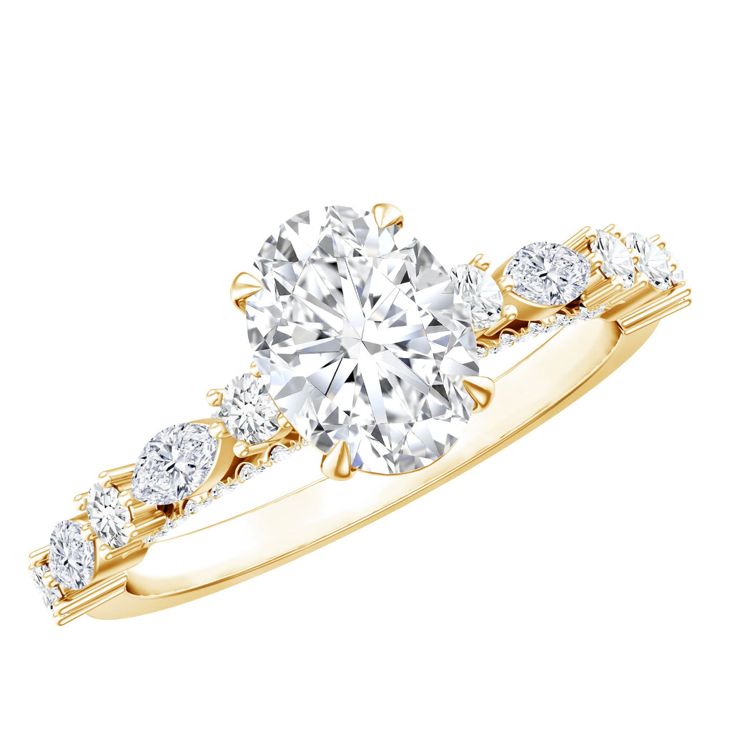 1.2 Carat IGI Certified Oval Cut Lab Grown Diamond Solitaire Engagement Ring