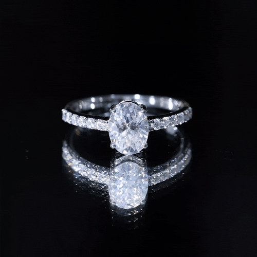 1.2 Carat Oval Shaped Lab Grown Diamond Engagement Ring with IGI Certificate