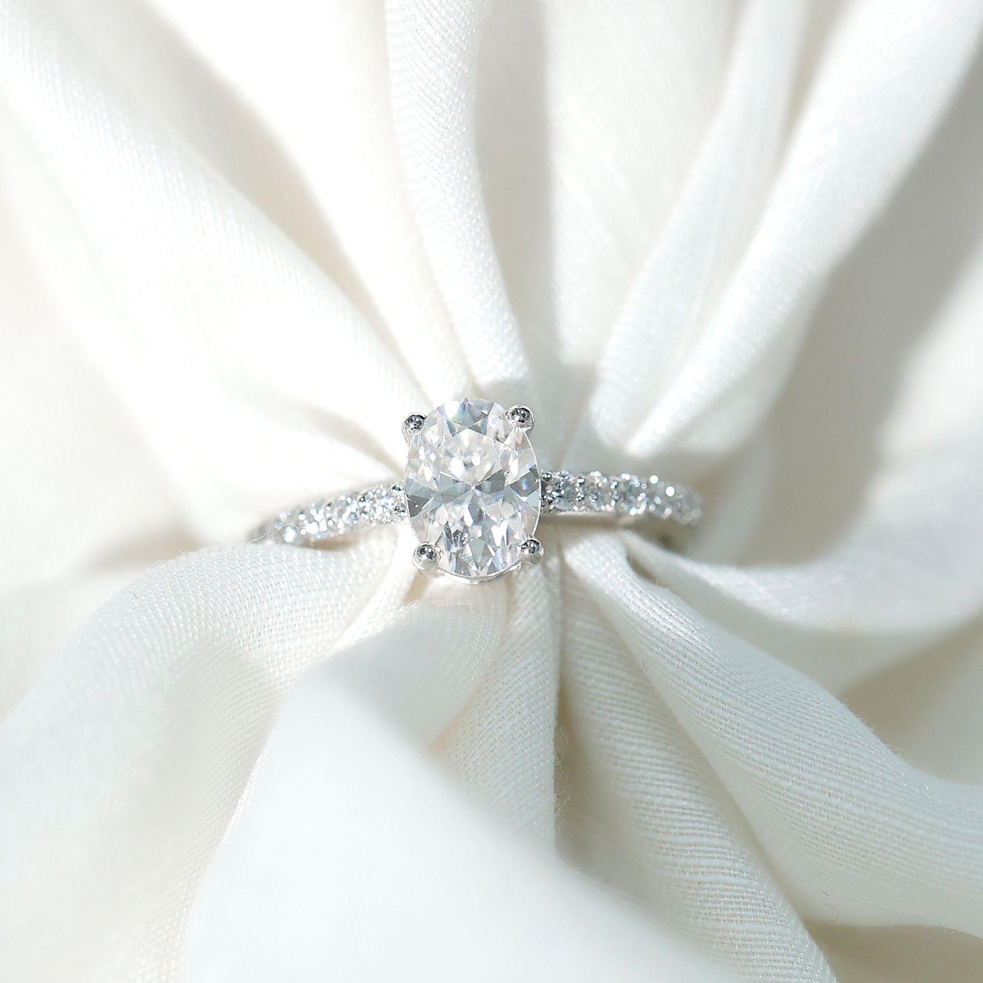 1.2 Carat Oval Shaped Lab Grown Diamond Engagement Ring with IGI Certificate
