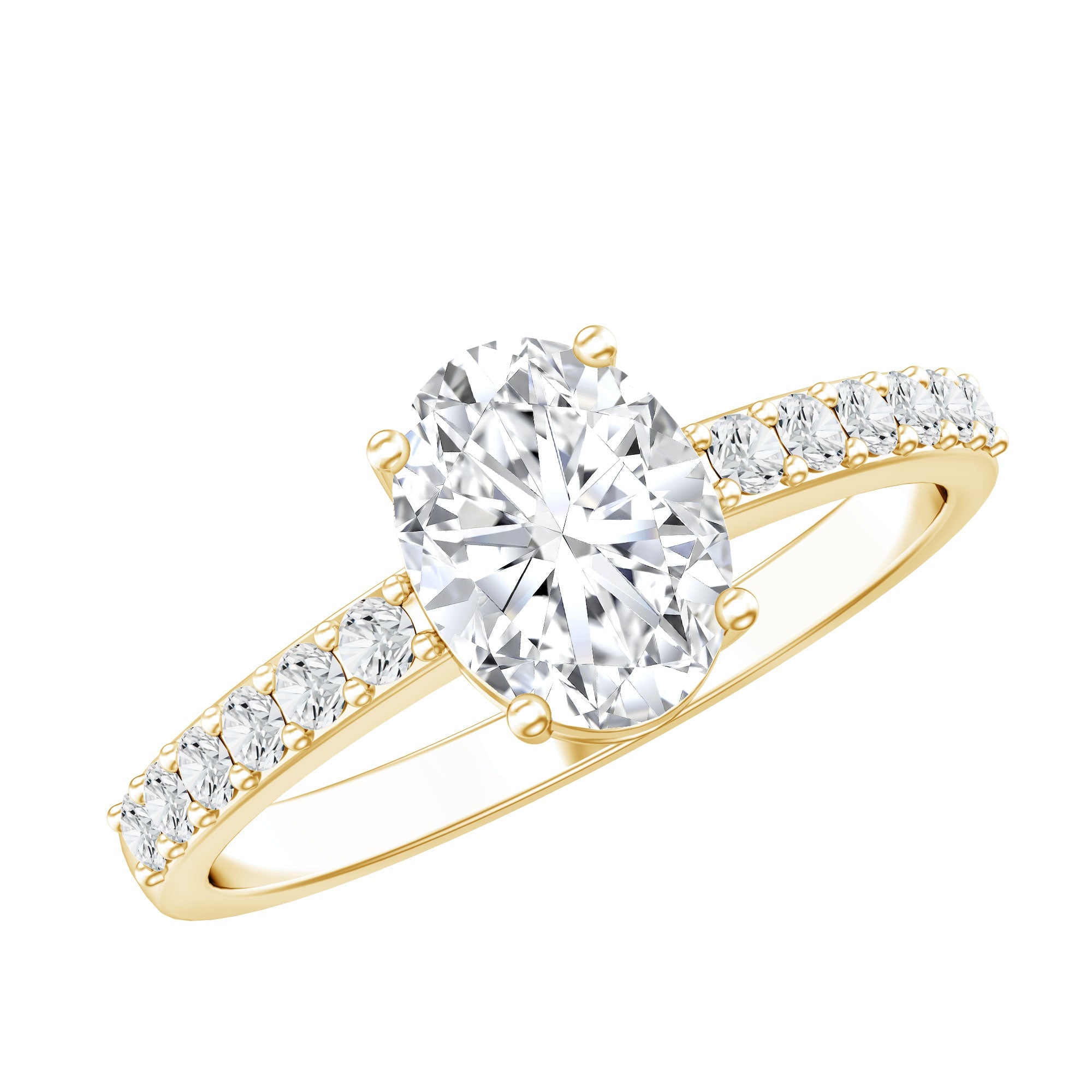 1.2 Carat Oval Shaped Lab Grown Diamond Engagement Ring with IGI Certificate
