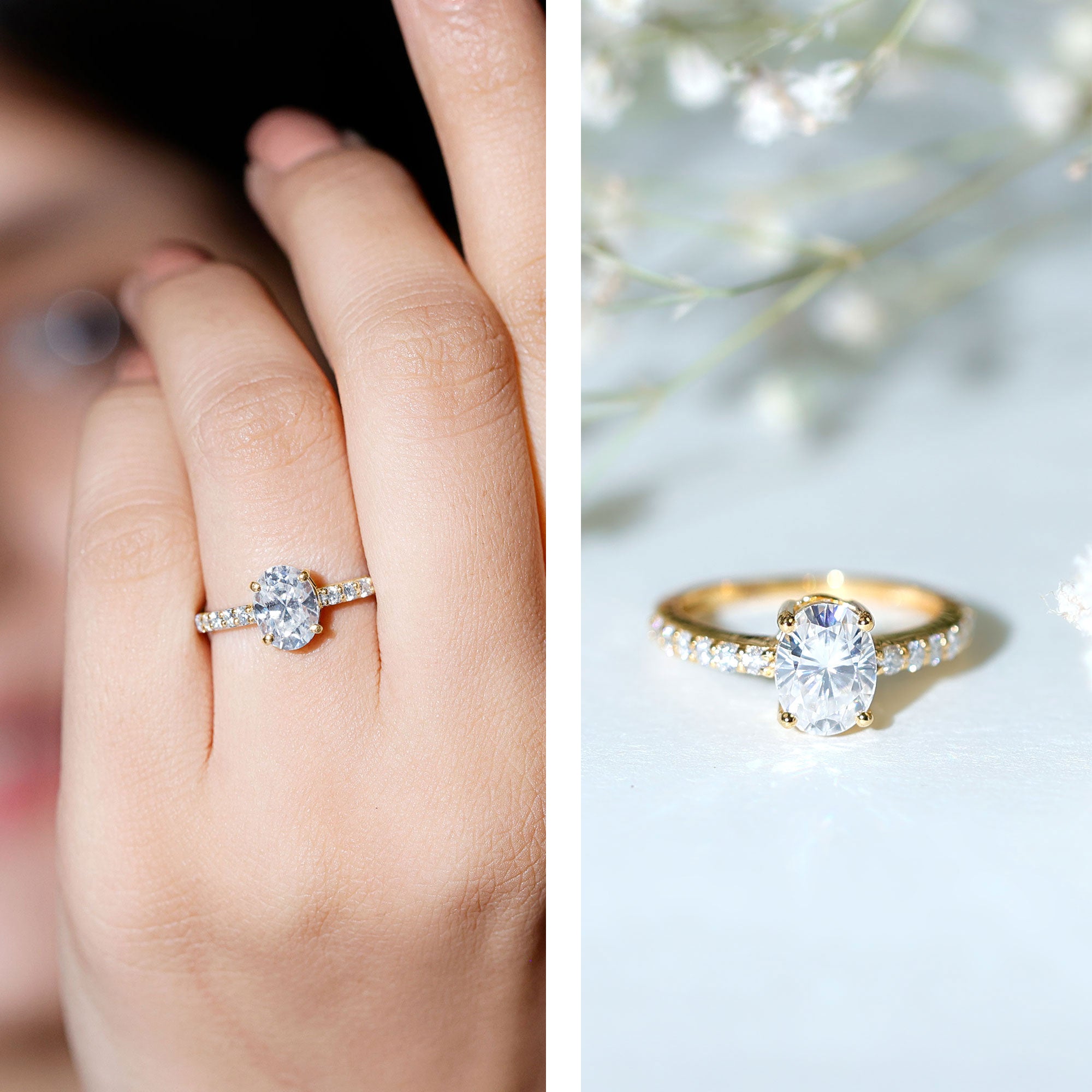 1.2 Carat Oval Shaped Lab Grown Diamond Engagement Ring with IGI Certificate