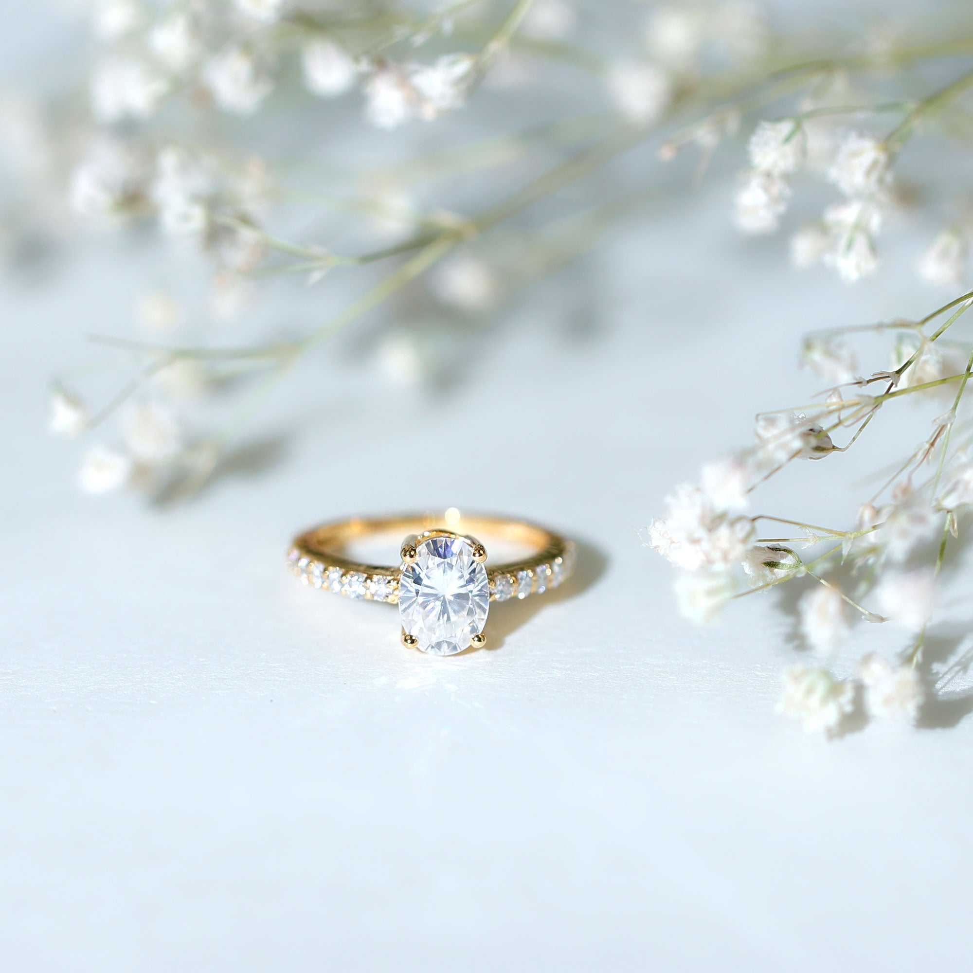 1.2 Carat Oval Shaped Lab Grown Diamond Engagement Ring with IGI Certificate