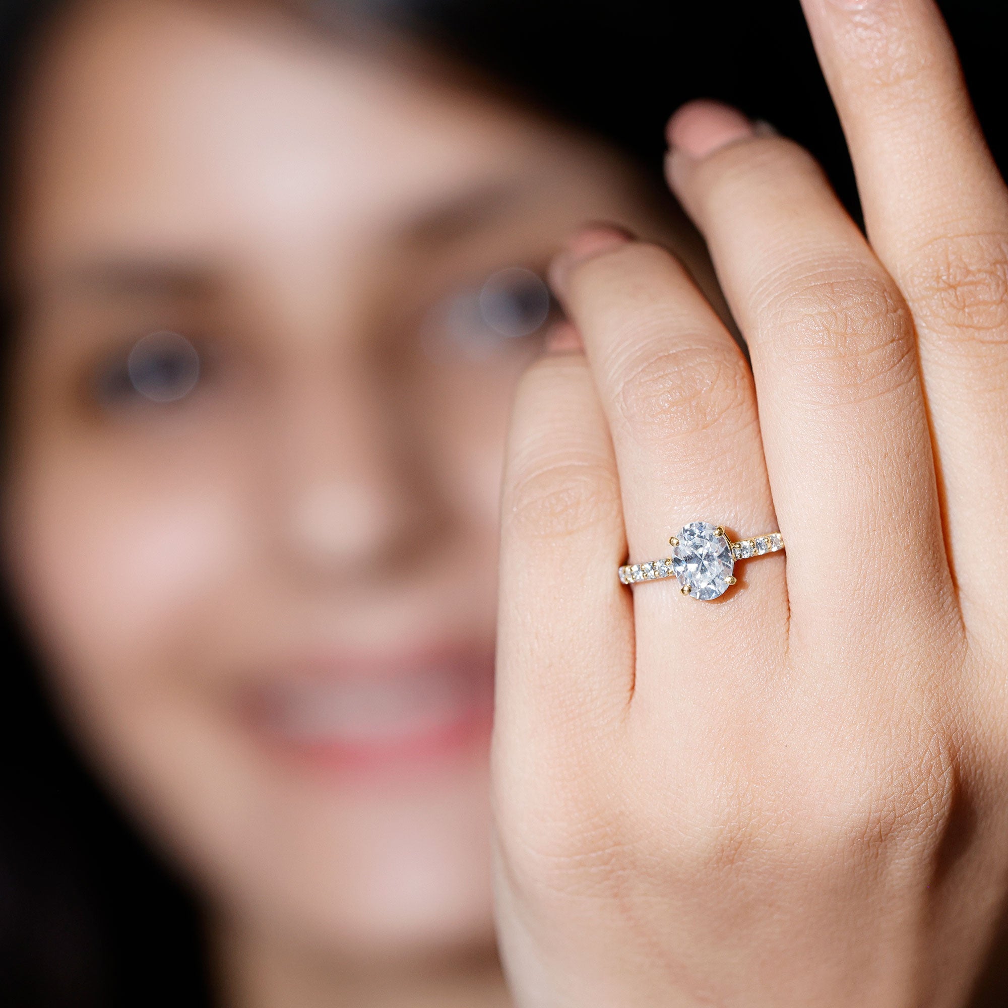 1.2 Carat Oval Shaped Lab Grown Diamond Engagement Ring with IGI Certificate