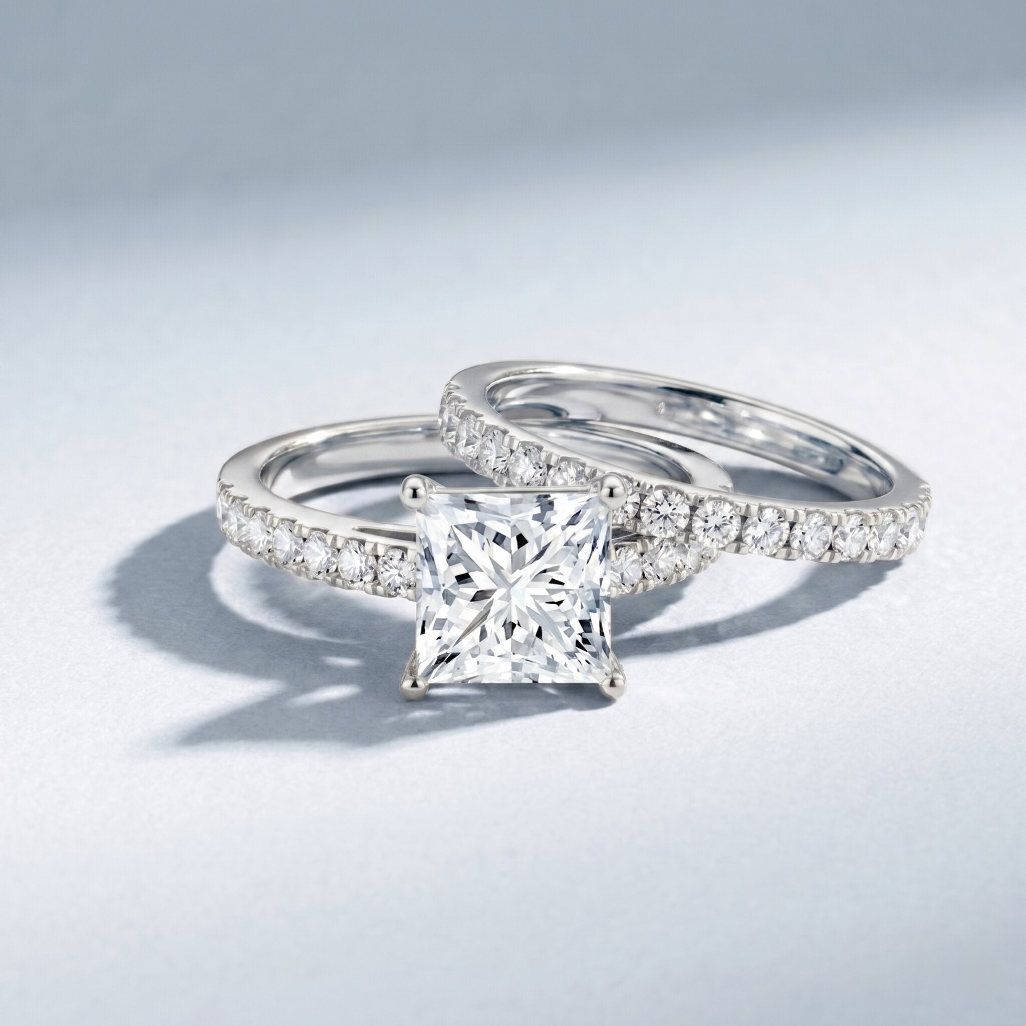 IGI Certified Huge 5 Carat Lab Grown Diamond Engagement Wedding Ring Set