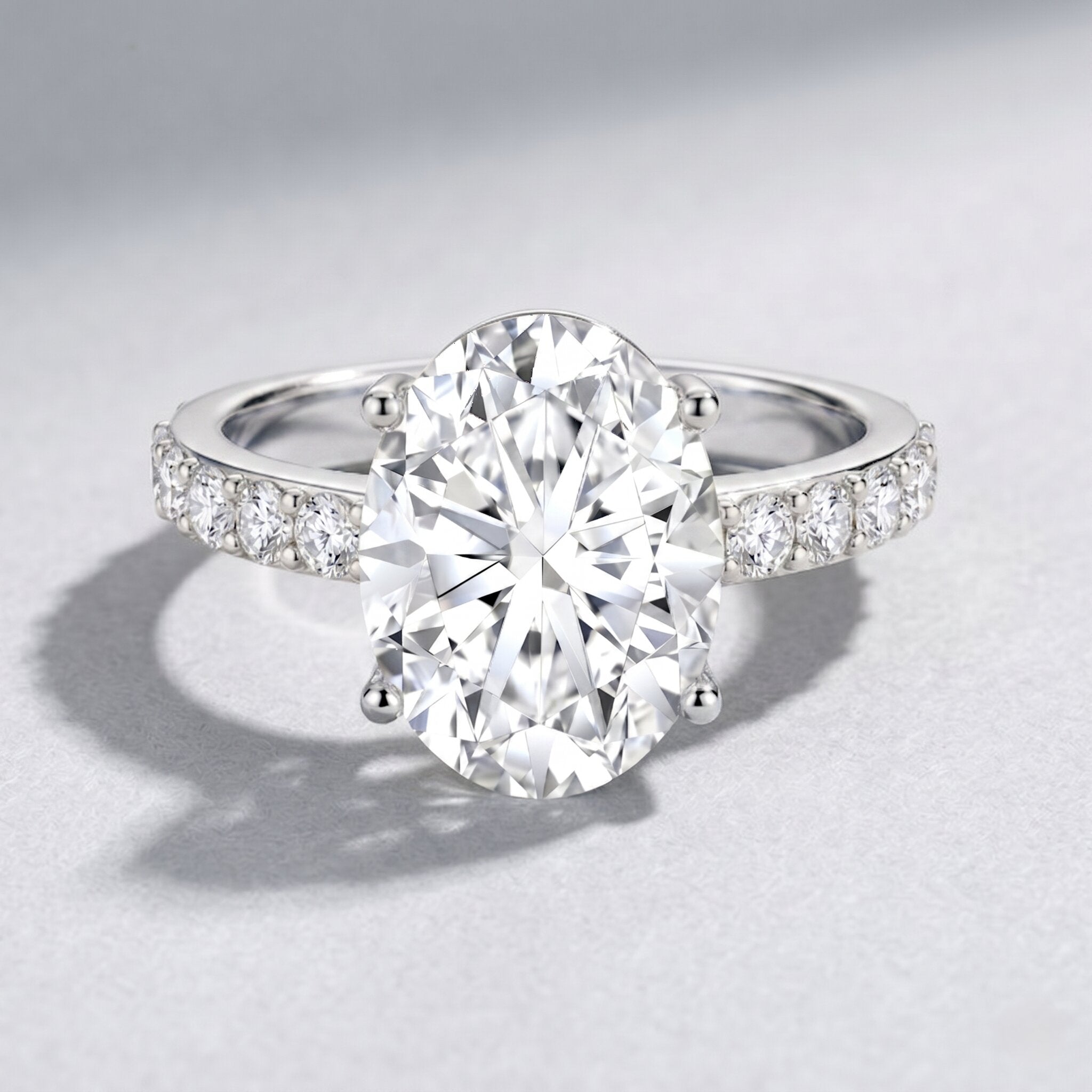 IGI Certified 3 Carat Lab Grown Oval Diamond Engagement Ring for Women