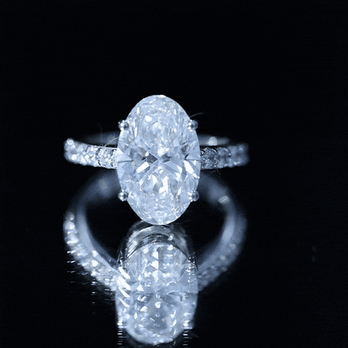 5 Carat Big Lab Grown Diamond Oval Engagement Ring with IGI Certificate