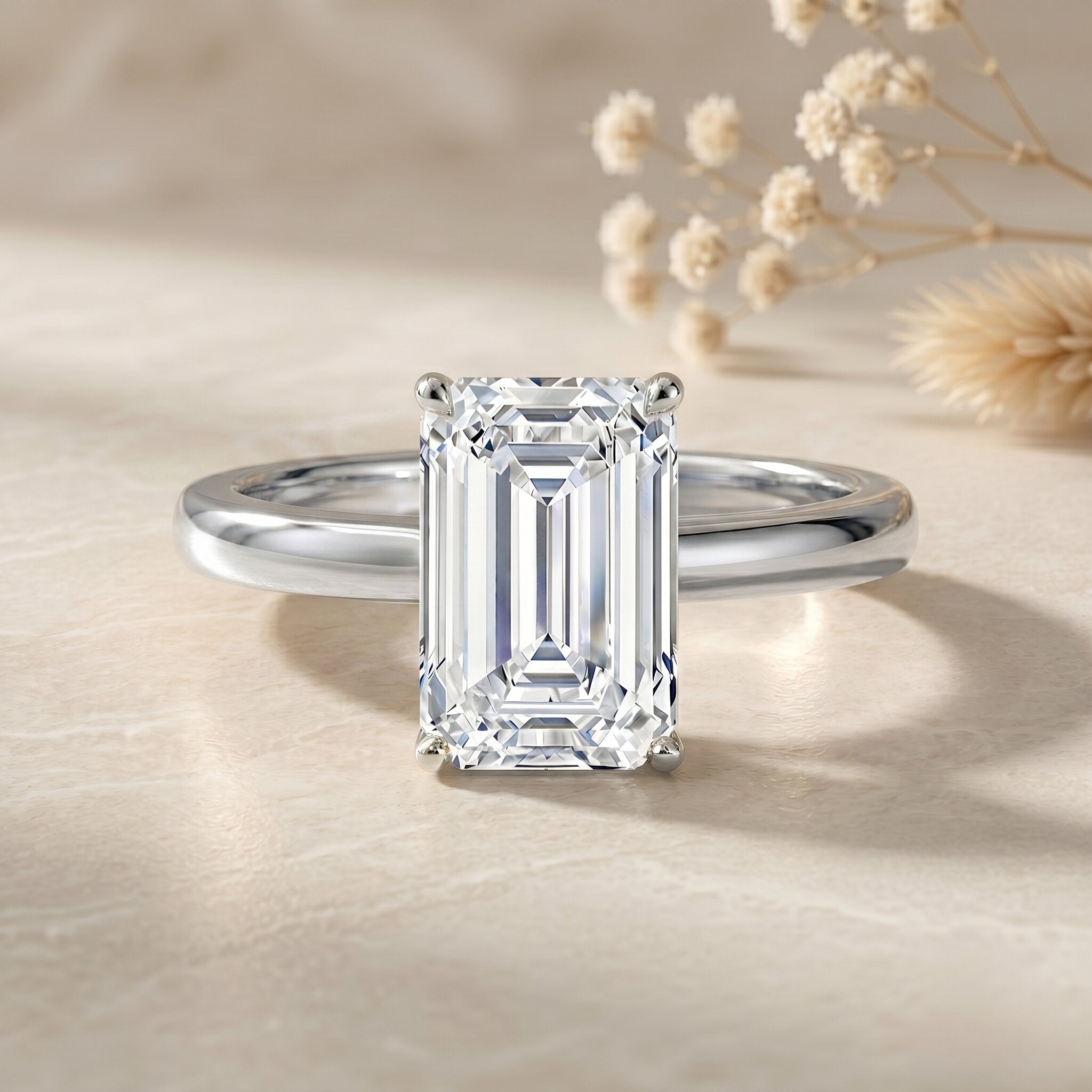 Emerald Cut 2 Carat Engagement Ring with IGI Certified Lab Diamond