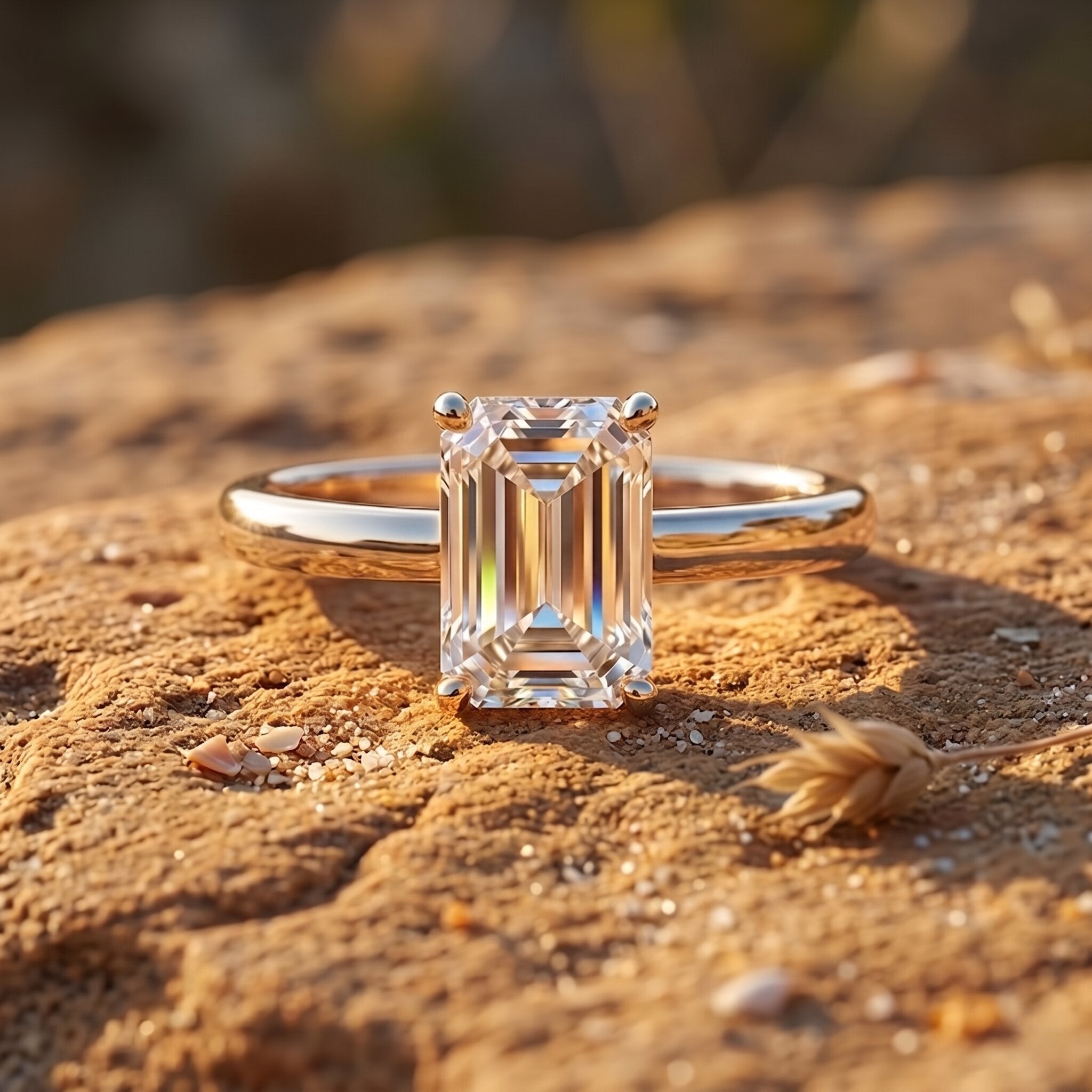 Emerald Cut 2 Carat Engagement Ring with IGI Certified Lab Diamond