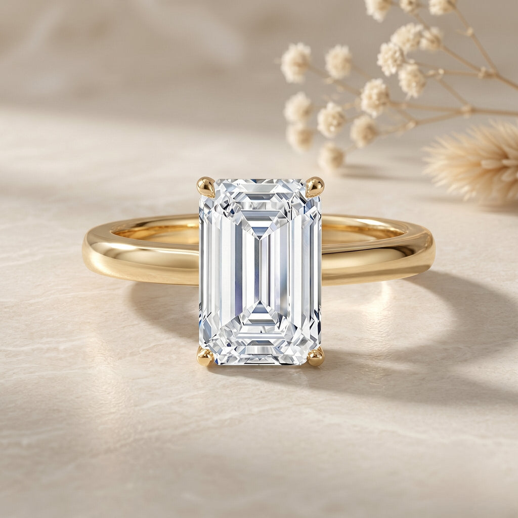 Emerald Cut 2 Carat Engagement Ring with IGI Certified Lab Diamond