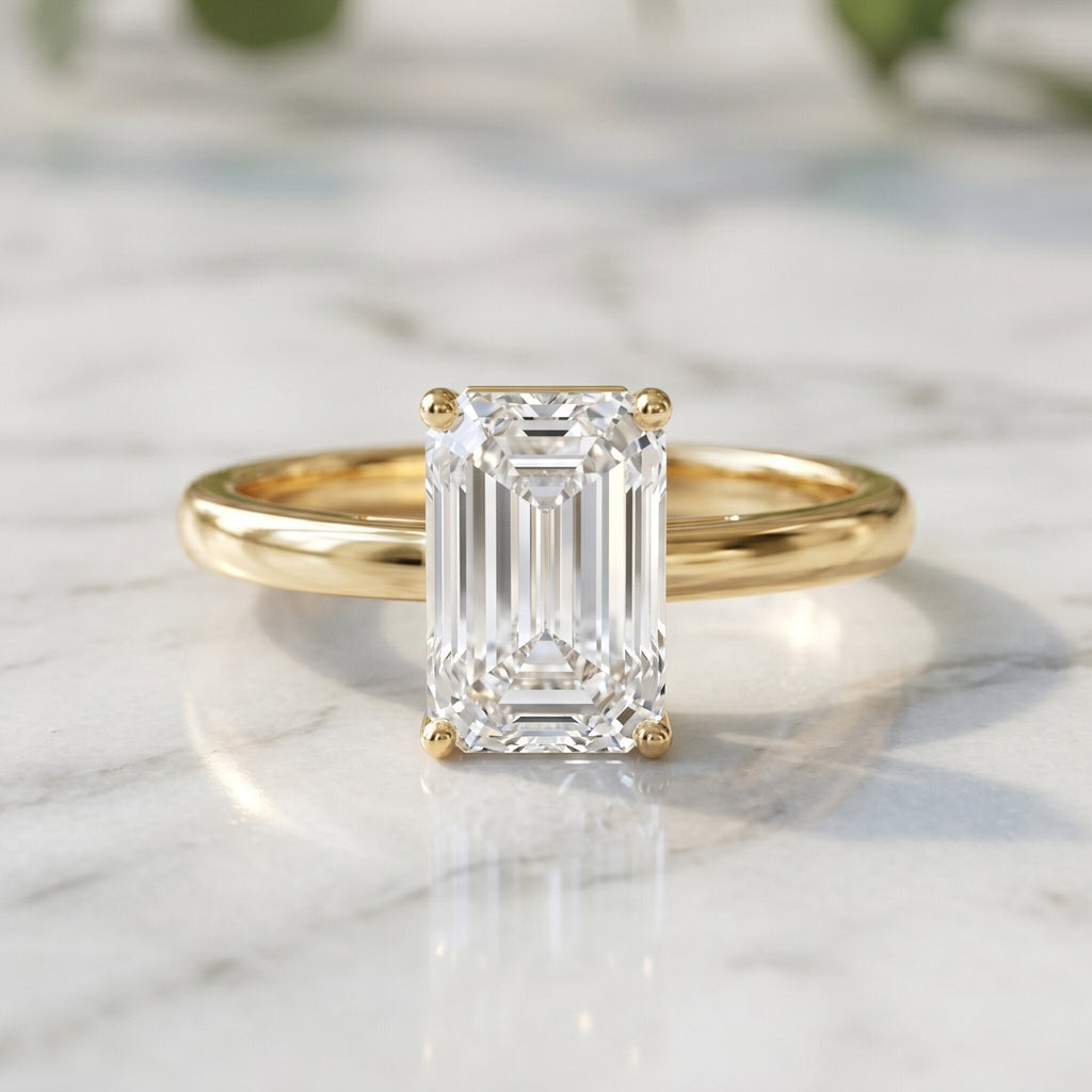 Emerald Cut 2 Carat Engagement Ring with IGI Certified Lab Diamond