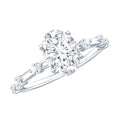 IGI Certified 1.2 Carat Oval Lab Grown Diamond Engagement Ring with Spaced Accent