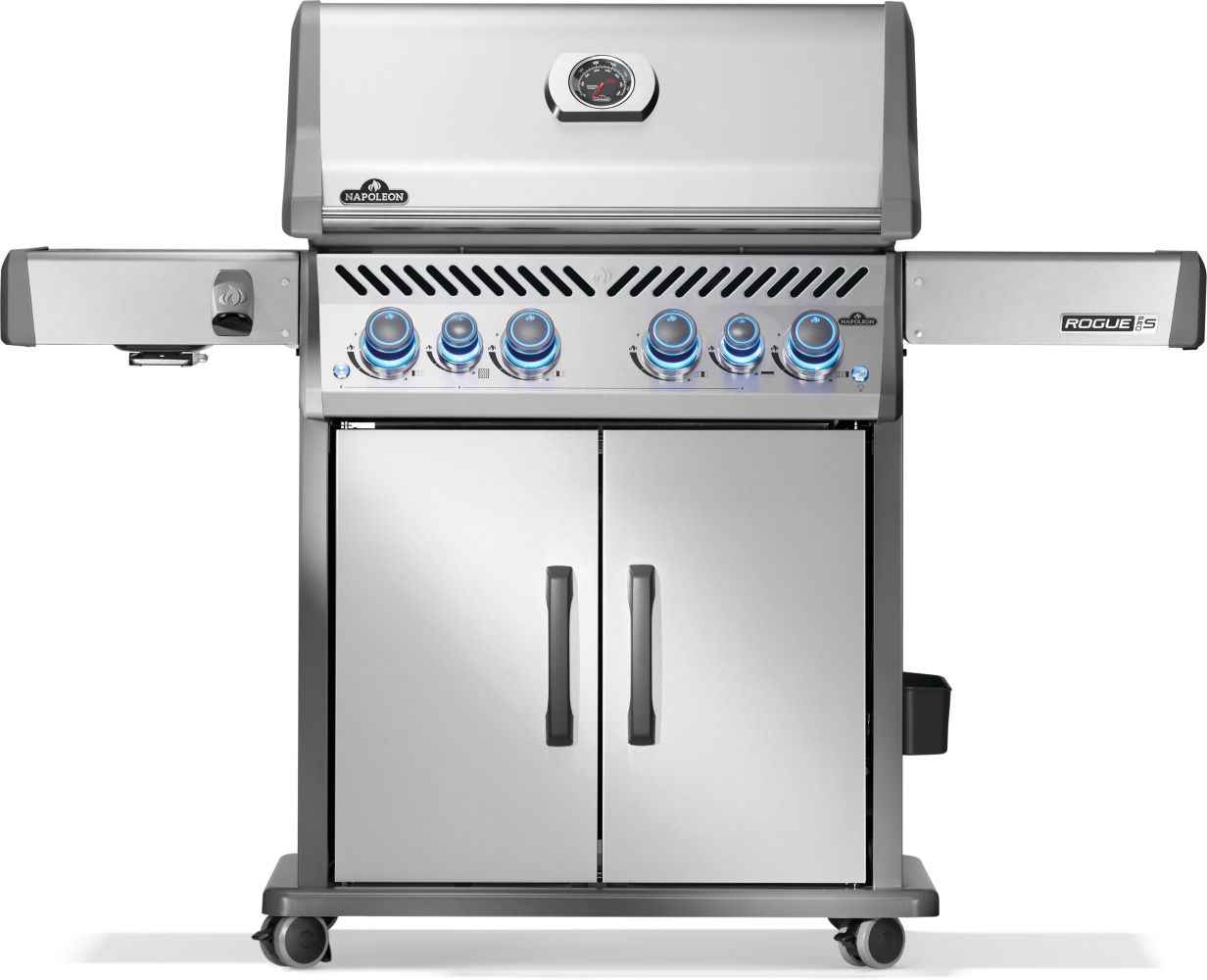 Parrilla a gas Patio Elegance Rogue PRO‑S 525 RSIB con quemadores laterales y traseros infrarrojos