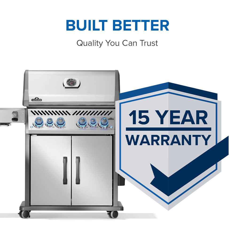 Parrilla a gas Patio Elegance Rogue PRO‑S 525 RSIB con quemadores laterales y traseros infrarrojos