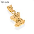 Colgante de oro auténtico de 14 quilates con forma de osito de peluche | Oro de 14 quilates