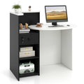 Front Reception Office Desk with Open Shelf and Lockable Drawer