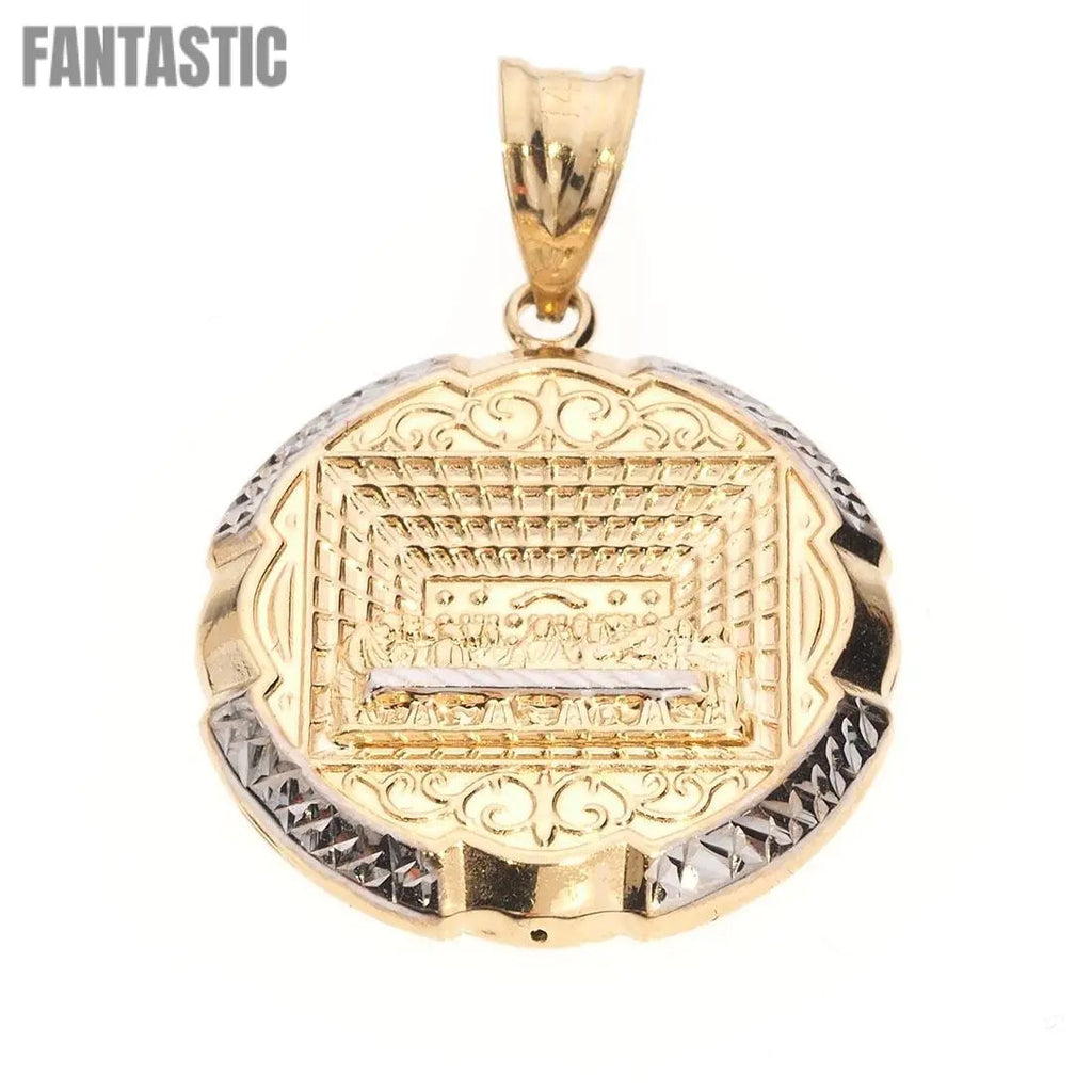 Colgante Redondo La Última Cena | Oro 14K con Circonitas