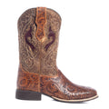 Botas de cuero hechas a mano Myra Gianna para mujer, tacón medio, estilo western, con tachuelas y diseños florales bordados