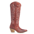 Botas de cuero Myra Nalejandra para mujer – Costuras estilo espiral del oeste, tacón bajo para estilo campestre y comodidad diaria