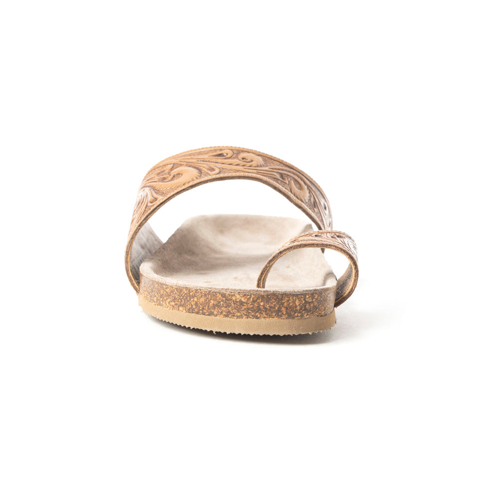 Myra Eastward Winds Leder-Sandalen für Damen – Korksohle, Antik-Finish für Western-Komfort