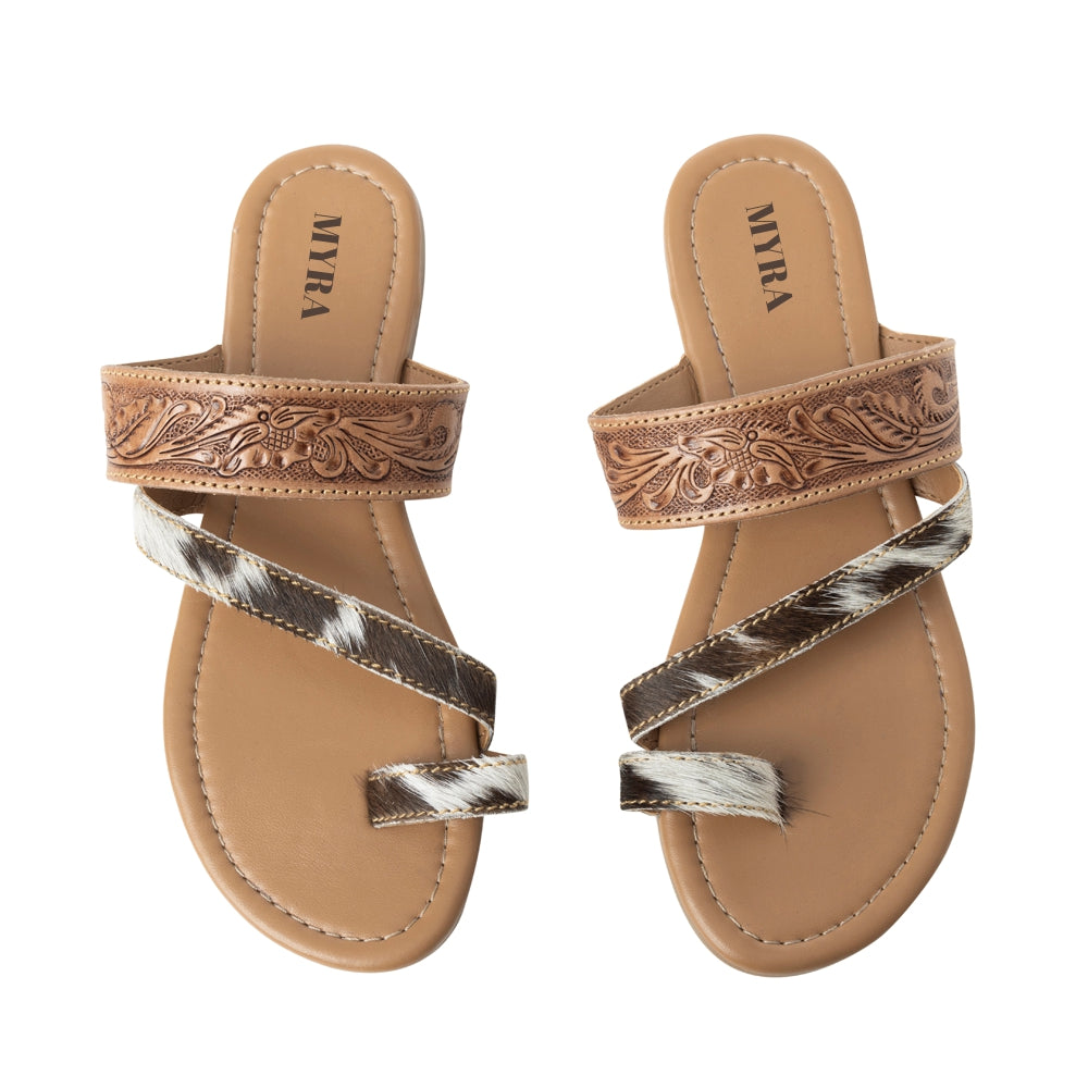 Sandalias Myra LaDonna Trail hechas a mano para mujer – Zapatillas sin cordones de pelo oscuro de estilo western para días de rancho y noches de rodeo