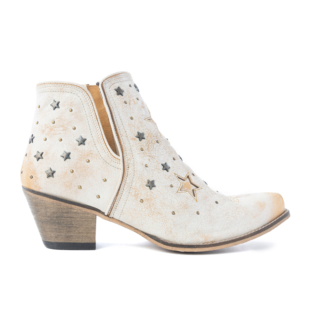 Botines estilo western Celestial Stardust en blanco