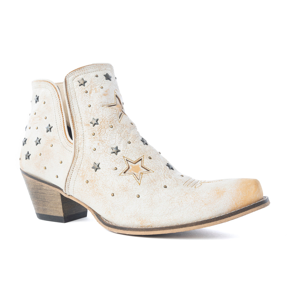 Botines estilo western Celestial Stardust en blanco