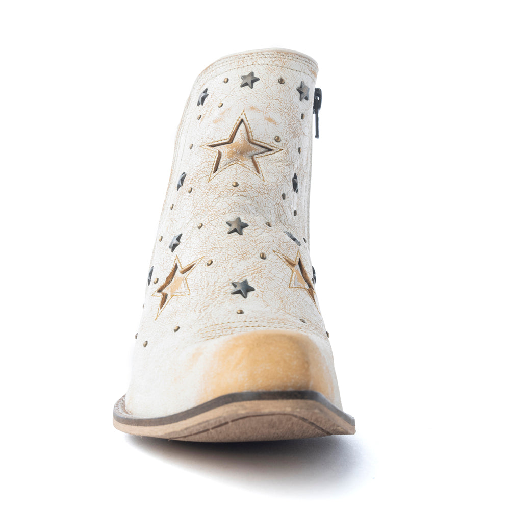 Botines estilo western Celestial Stardust en blanco