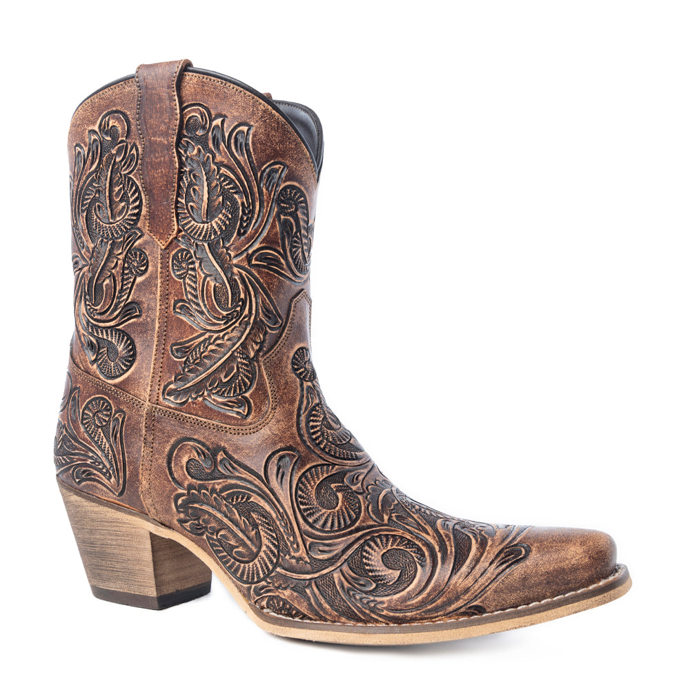 Botines vaqueros Paisley Vintage Patina en marrón leonado