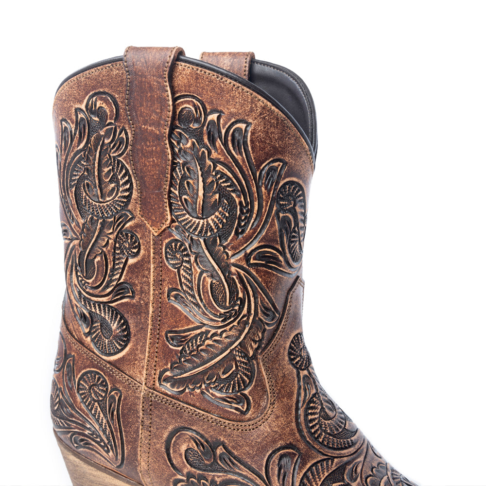 Botines vaqueros Paisley Vintage Patina en marrón leonado