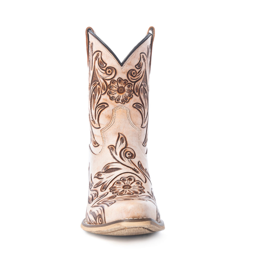 Botines Copper Rose de Estilo Western en Crema