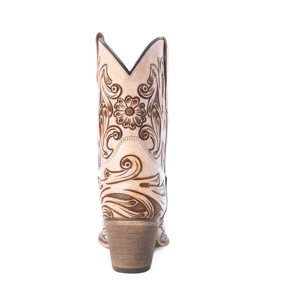 Botines Copper Rose de Estilo Western en Crema