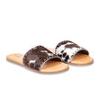 Chanclas de cuero con pelo Myra Lettie Ridge para mujer - Sandalias de estilo occidental con suela suave para comodidad informal