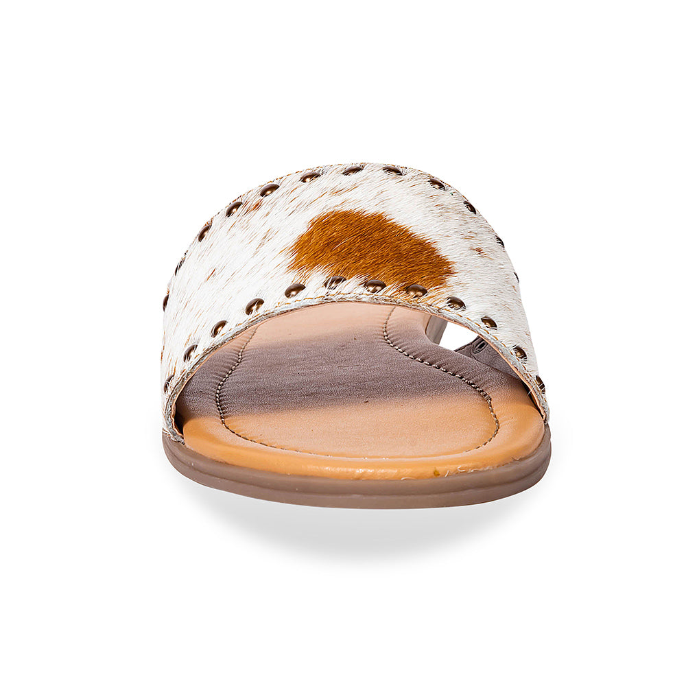 Sandalias Myra Lettie Ridge Light de Piel con Pelo para Mujer - Sandalias de Estilo Occidental con Suela Suave para Comodidad Informal