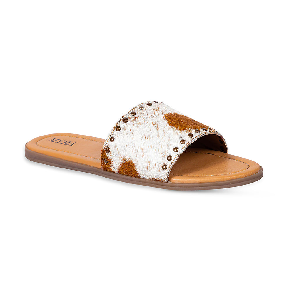 Sandalias Myra Lettie Ridge Light de Piel con Pelo para Mujer - Sandalias de Estilo Occidental con Suela Suave para Comodidad Informal
