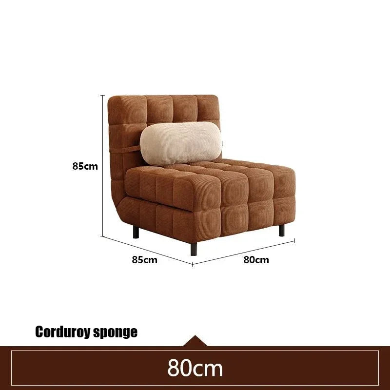 Folding Dual-purpose Small Apartment Living Room Retro Multi-functional Sofa Bed Single Sofas Furniture French Cream Sofa Bed
