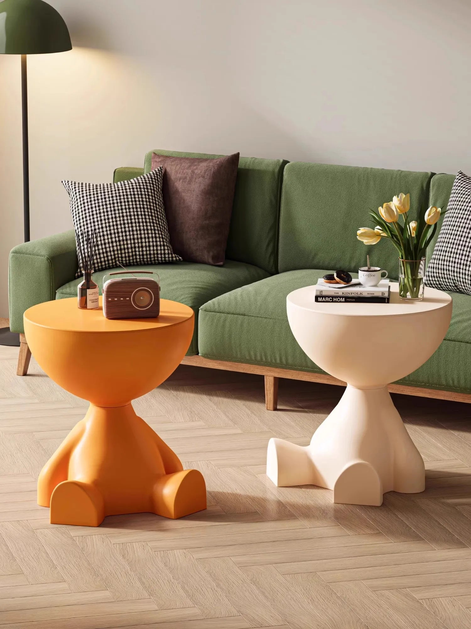Mesa auxiliar de sofá de dibujos animados personalizada, mesa de centro creativa con cabeza plana, mesa de centro pequeña de plástico para el hogar, mesa auxiliar de muebles