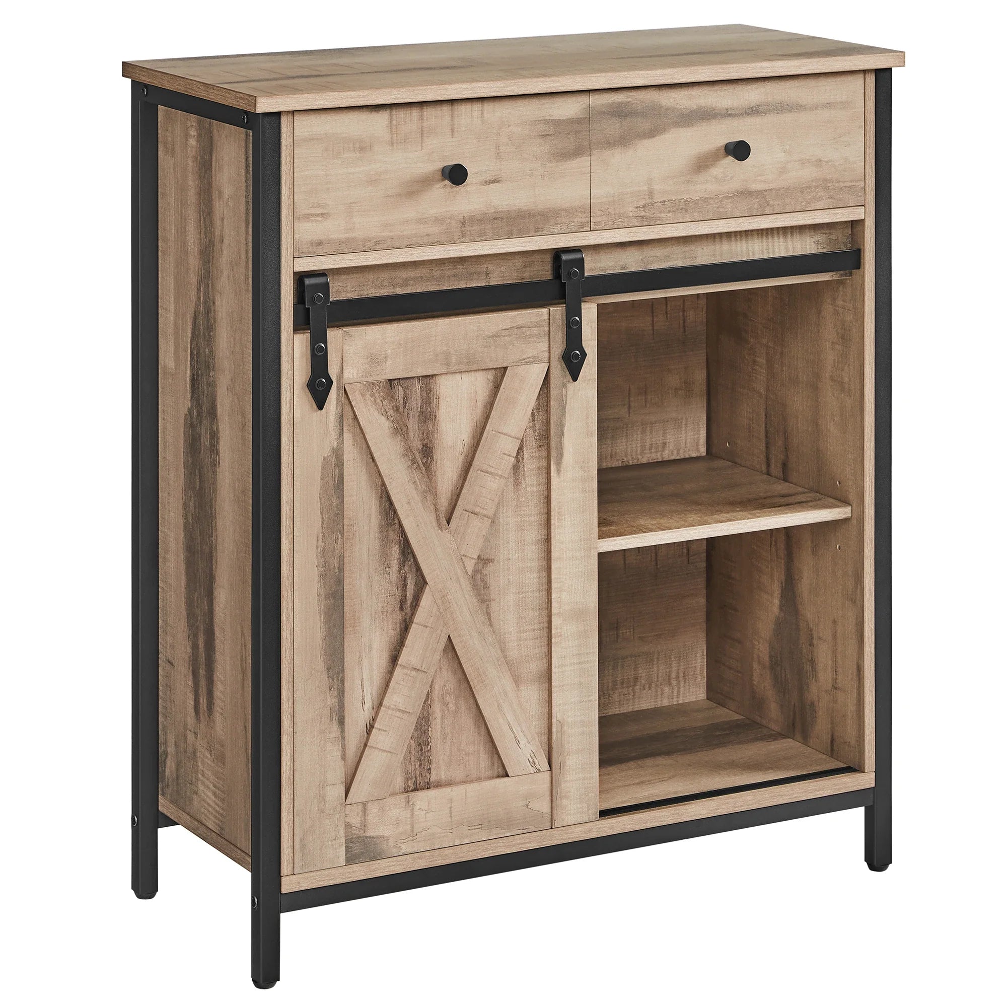 VASAGLE Aparador, 70x30x80 cm, con cajón, con puerta corredera