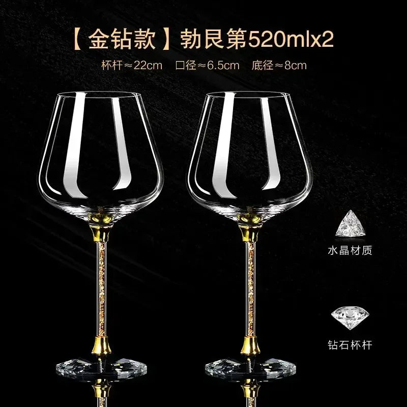Light Luxury High-end Crystal Cup Red Wine Glass Set Tall Glass Party Wine Glass Glasses Drinking Glasses for Champagne Flute