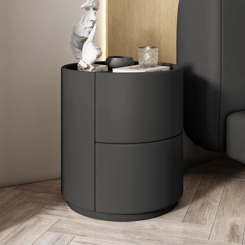 Mueble auxiliar de sofá para sala de estar, mesa de noche redonda creativa de madera maciza, mueble de almacenamiento pequeño, moderno y sencillo para dormitorio